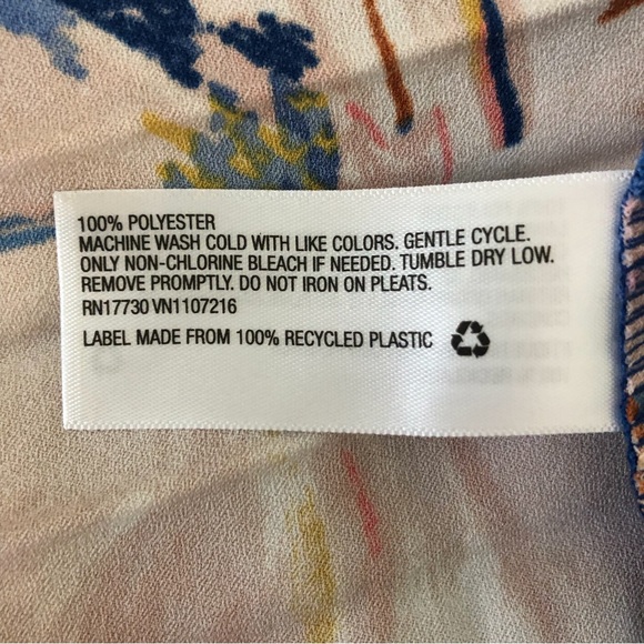 Pleated Maxi Skirt~Elastic Band Waist~Navy & Peach~Never Worn! - Picture 5 of 6